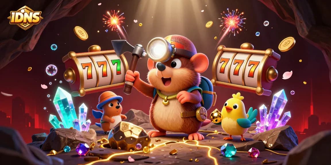 Experience thrilling gaming action at IDNSCORE with vibrant characters and dynamic casino elements.