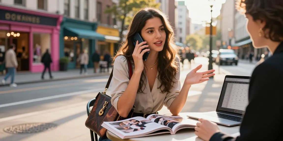 Gái gọi trong không gian đô thị, tạo dáng bên chiếc điện thoại và các tạp chí thời trang.