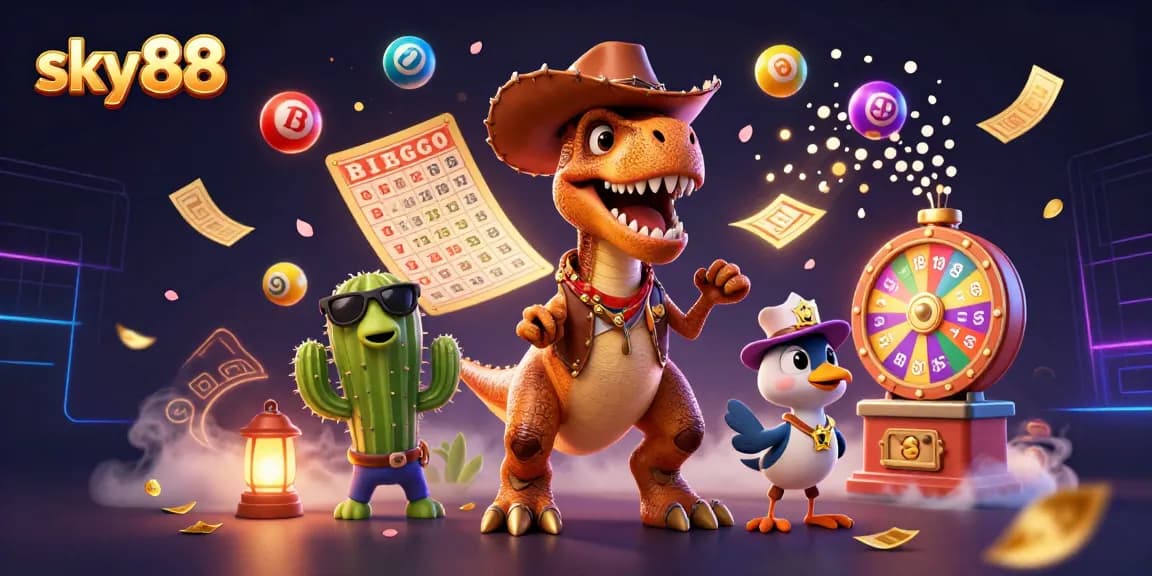 Experience sky88's thrilling games with a vibrant scene full of excitement and dynamic gaming elements.