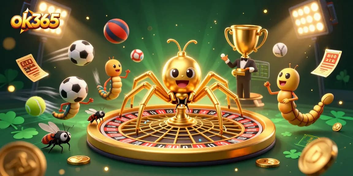 Bet using ok365 in a vibrant 3D casino scene with characters and dynamic game elements.