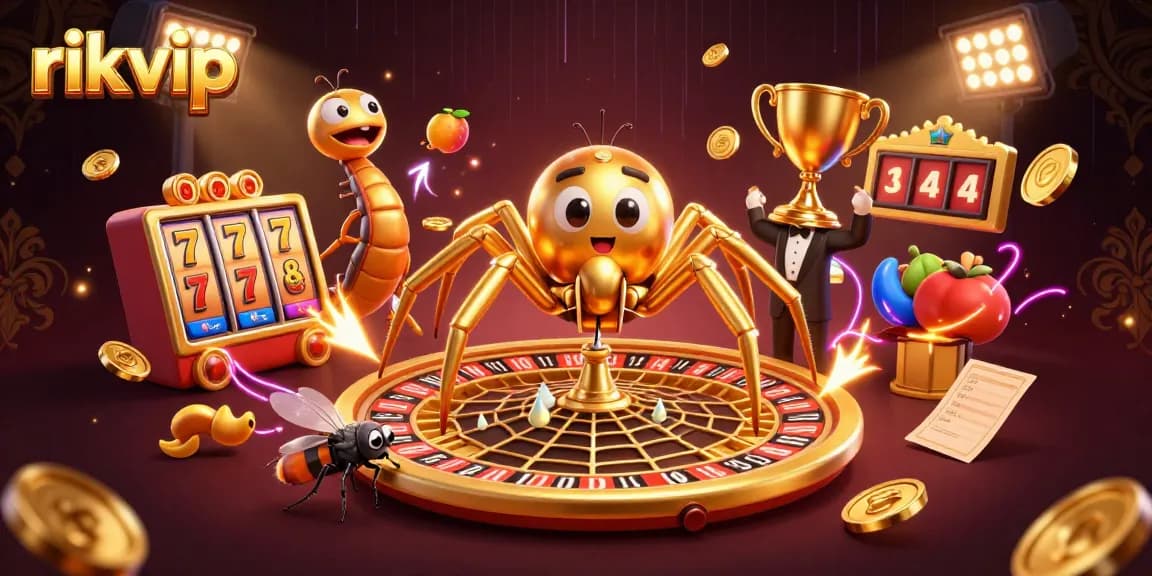 Experience thrilling gameplay with rikvip's dynamic slots and jackpot opportunities, showcasing a vibrant casino scene.
