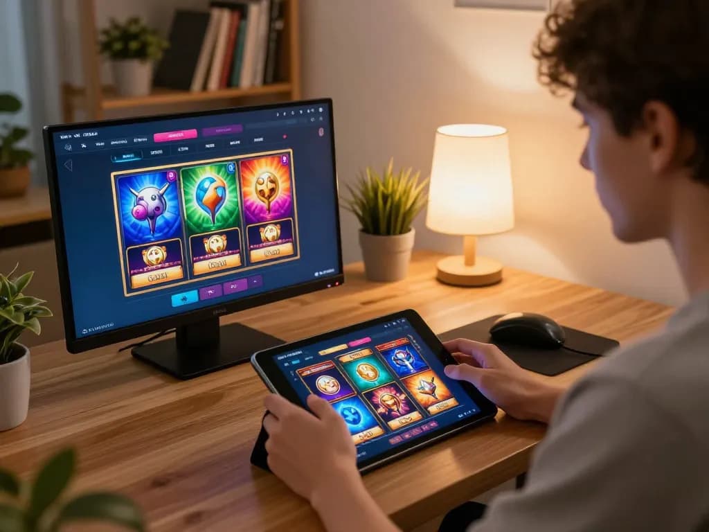 Engaging gameplay on 888bgo's online slot app in a cozy home setting.