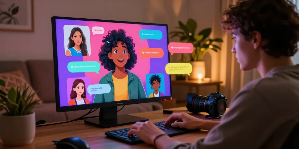Delve into character ai nsfw interactions, featuring diverse AI avatars in a cozy chat setting.