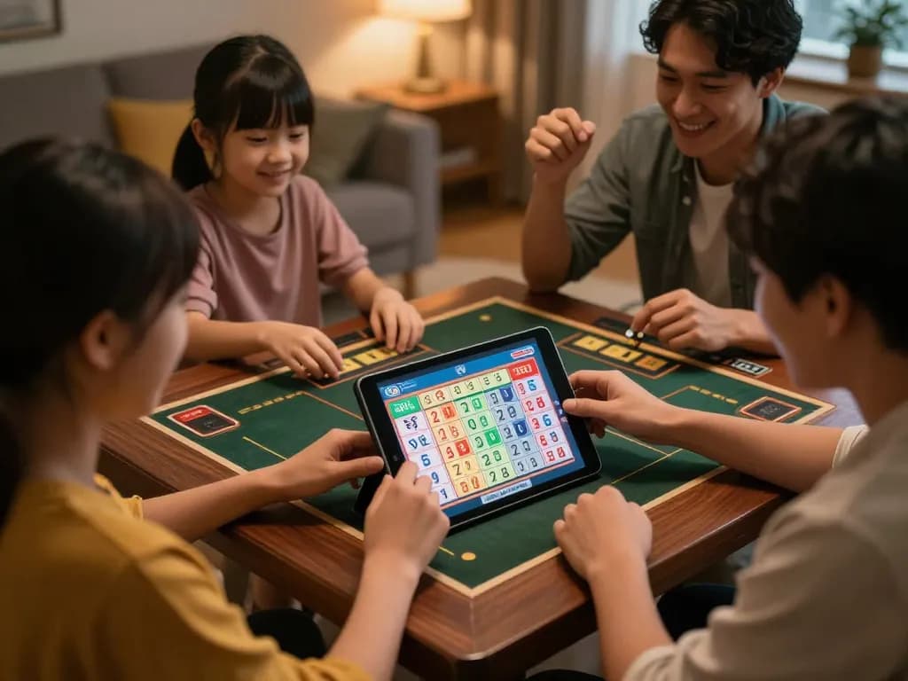 Players enjoying lô đề online while placing bets in a lively home environment.