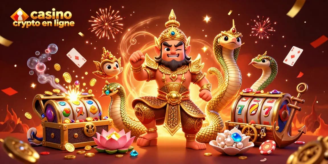 Jouez avec un casino crypto en ligne, découvrez une illustration riche en détails sur l'univers des jeux.