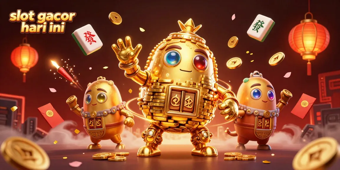 Experience thrilling gameplay with slot gacor hari ini, showcasing a dazzling golden golem and rich casino elements.