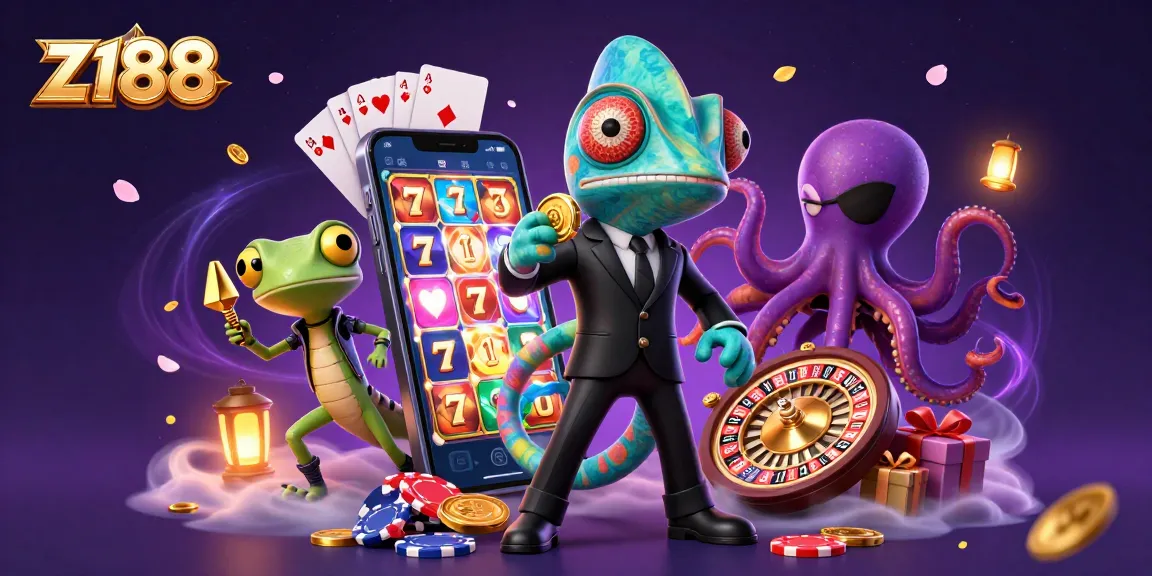 Experience the thrill of z188 with engaging slot games and vibrant casino action beautifully illustrated.