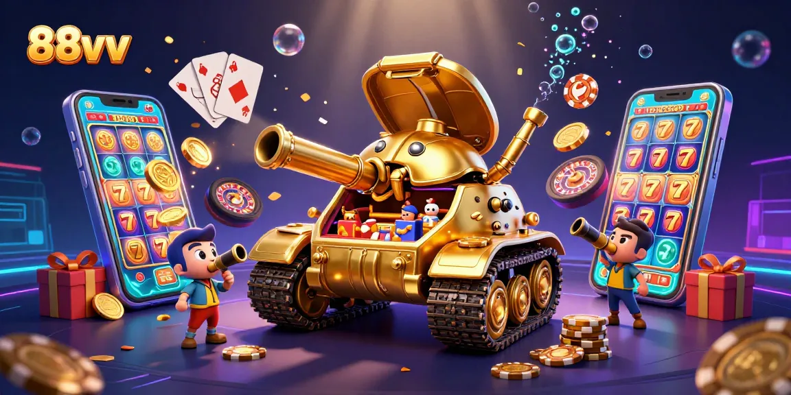 Experience the excitement of 88vv with a dynamic casino scene featuring vibrant elements and rich graphics.