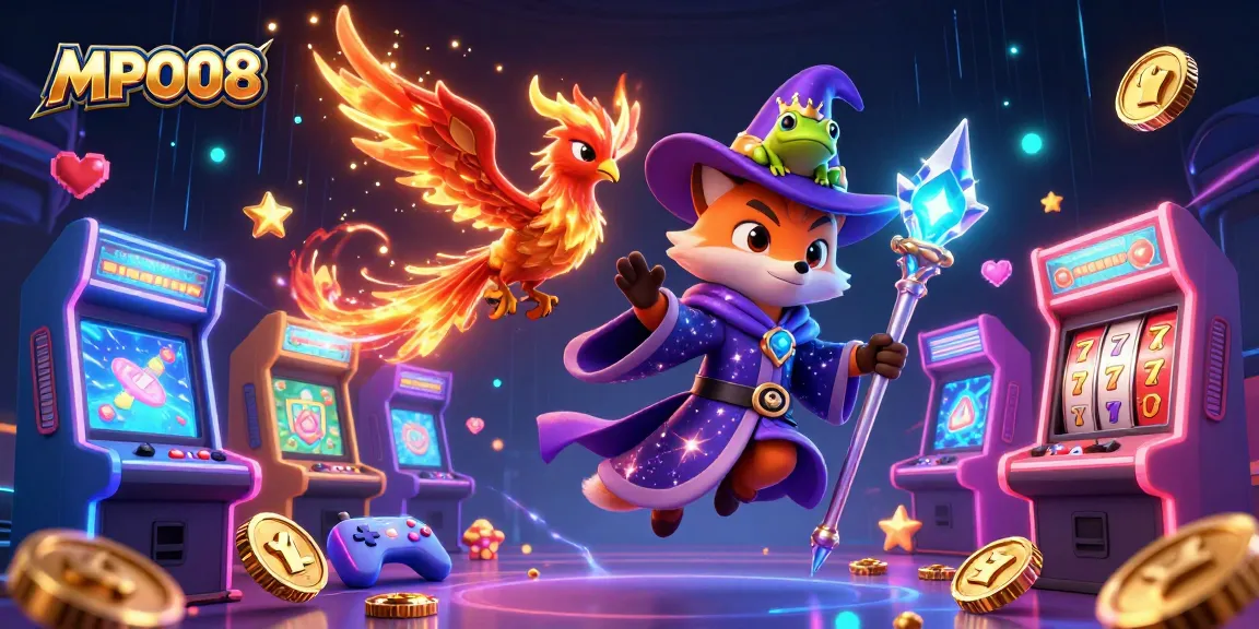 Experience thrilling gaming with MPO08's vibrant slots showcasing magical characters and dynamic action.