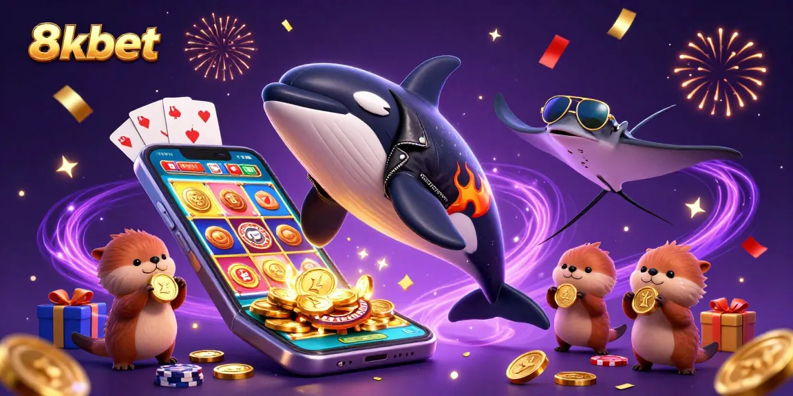 8xbet players enjoy exhilarating wins amidst colorful slot games and golden coins.