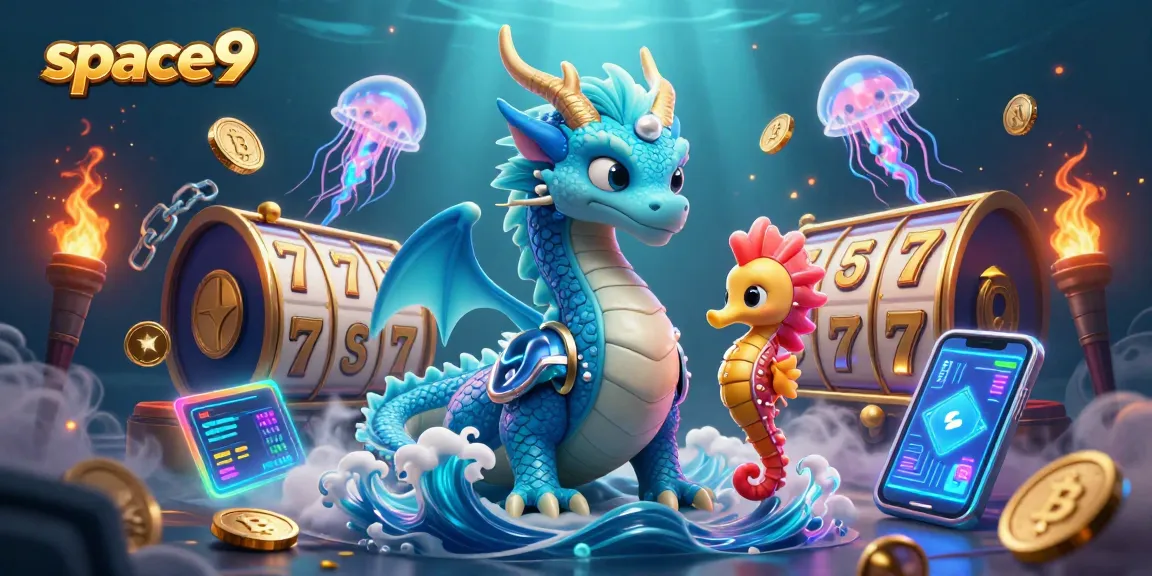 Experience the excitement at space9 with vibrant 3D casino elements and captivating underwater characters.