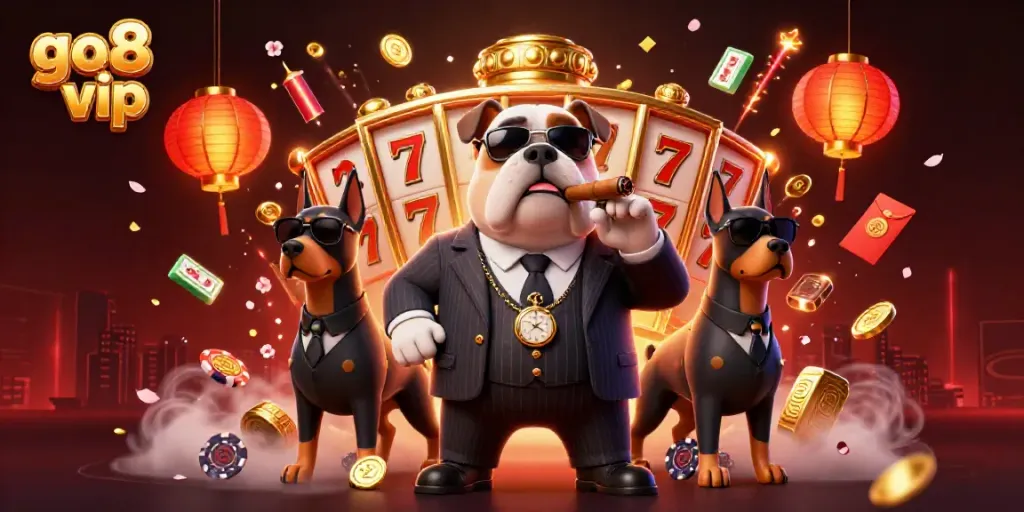Experience thrilling gameplay with go8 vip in a vibrant 3D casino scene featuring exciting slot elements and characters.