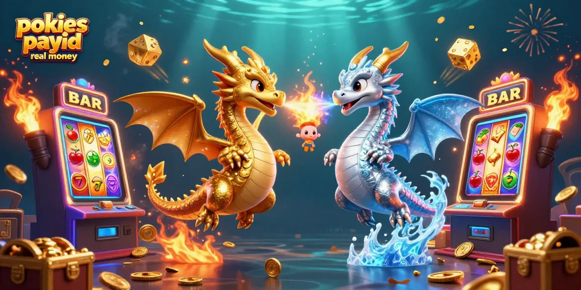 Engage with pokies payid real money and witness an epic scene featuring twin dragons and a jackpot explosion.