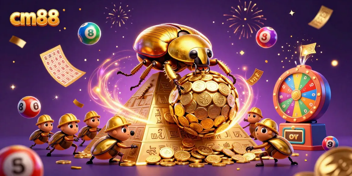 Engage with cm88's vibrant casino world featuring golden beetles and dynamic game elements.
