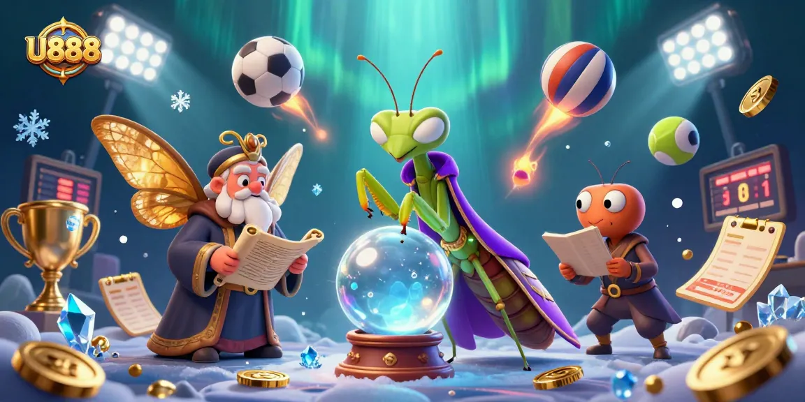 Engage with U888 in a dynamic betting world, with animated sports elements and mystical characters.