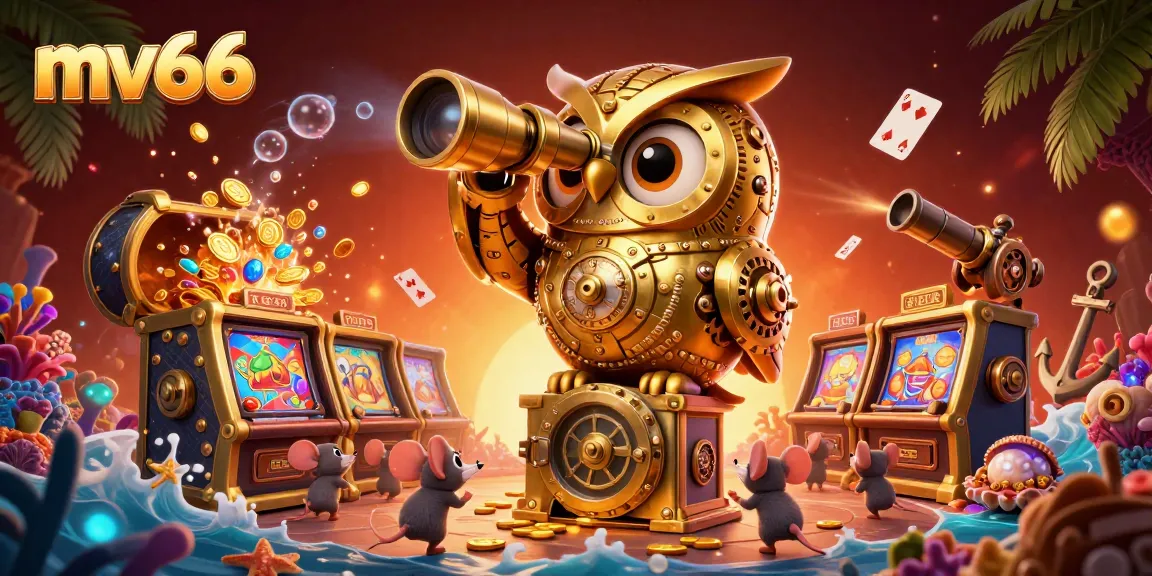 Experience thrilling gameplay at mv66 with a vibrant scene featuring a golden owl and gaming elements.