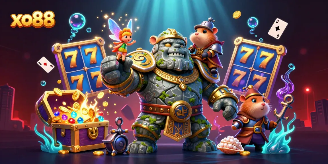 Experience thrilling gameplay with xo88 as a magical golem and enchanted characters captivate players.