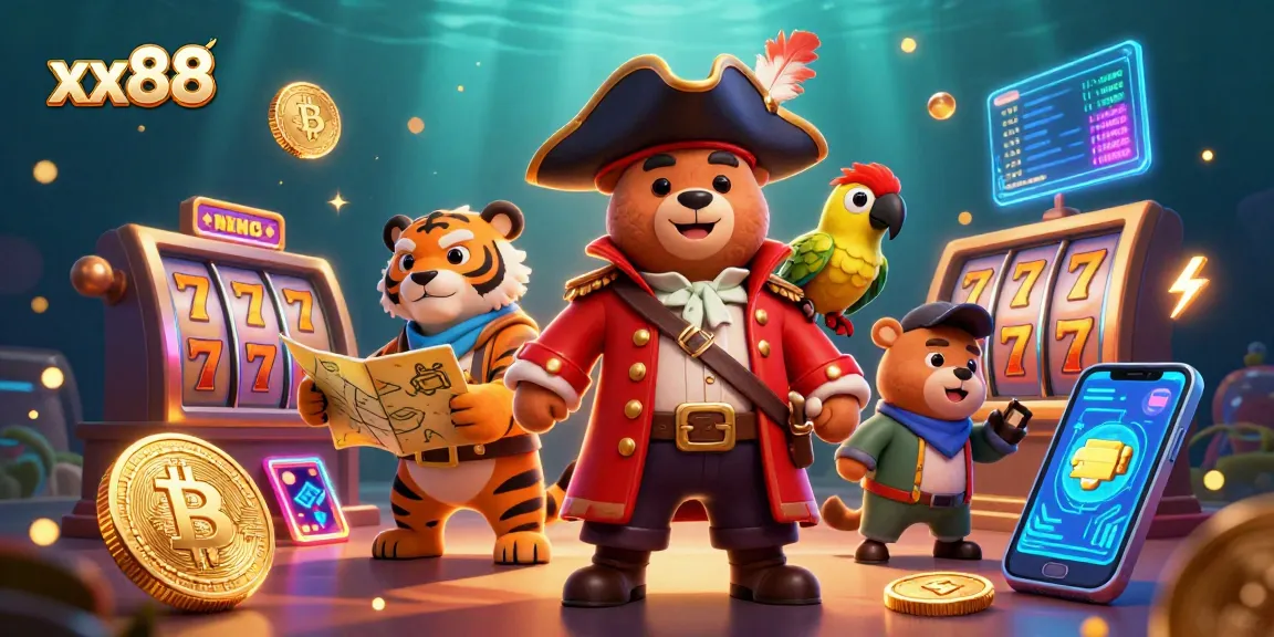 Engage in exhilarating gaming at xx88 with a vibrant 3D casino adventure featuring pirate elements.