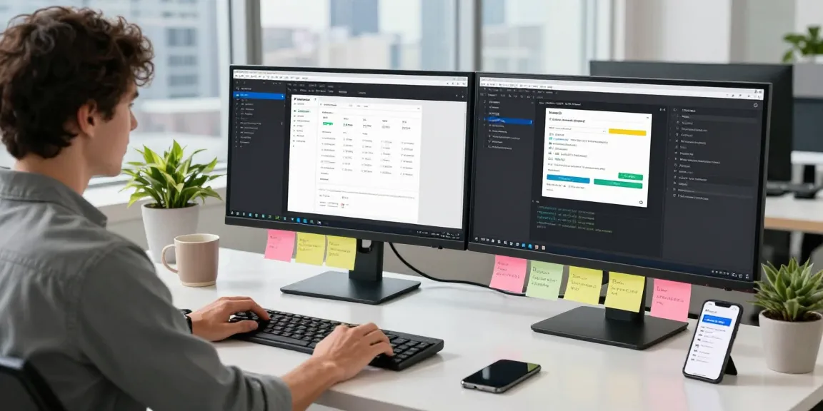bd188 platform sa modernong workspace, developer na nag-code sa dual monitors.