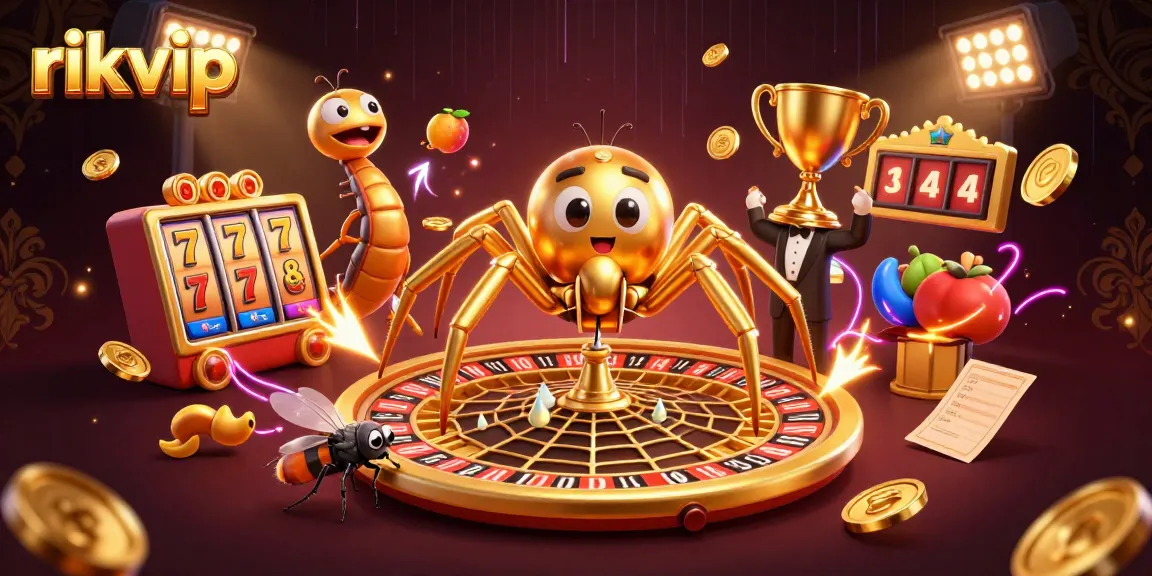 Experience thrilling gameplay with rikvip's dynamic slots and jackpot opportunities, showcasing a vibrant casino scene.