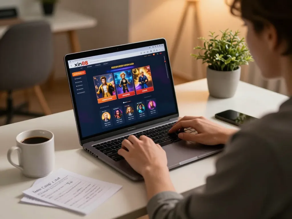 Engaging online casino experience on xin88 platform with user focused on gameplay.