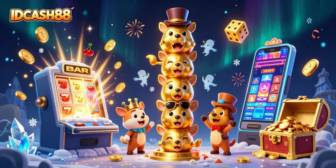 Experience the excitement of IDCASH88 with vibrant, dynamic casino-themed artwork showcasing HD graphics and compelling game elements.