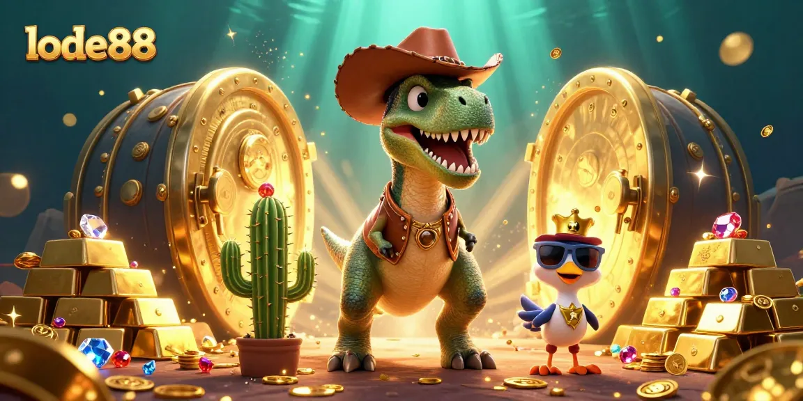 Win big at lode88 with a vibrant 3D illustration of casino charm and adventure.