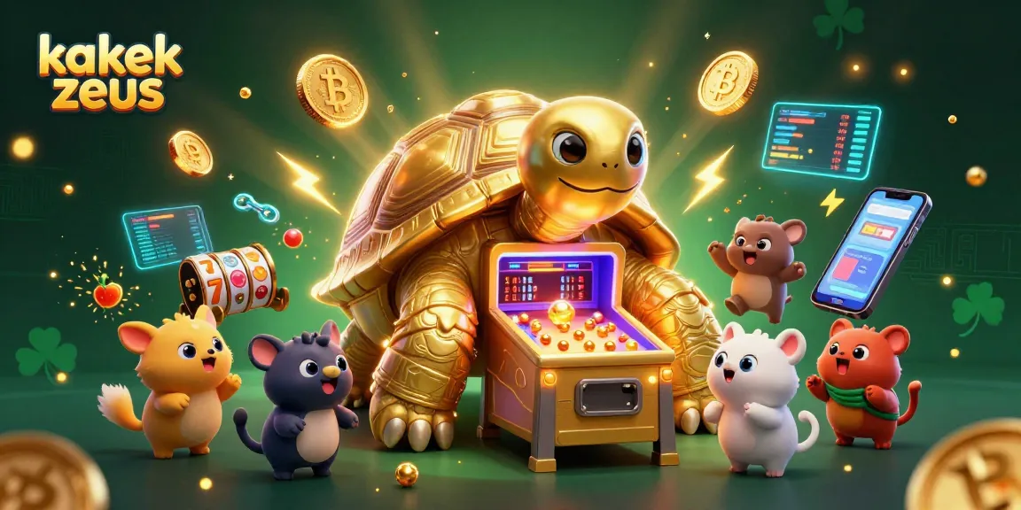 Spin to win with kakek zeus at the dynamic slot machine in this vibrant gambling scene.
