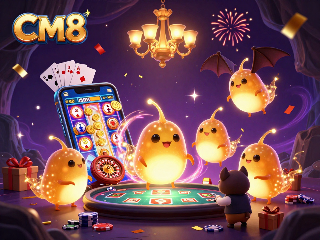 Experience thrilling gameplay at CM8 with vibrant characters lighting up the casino scene.