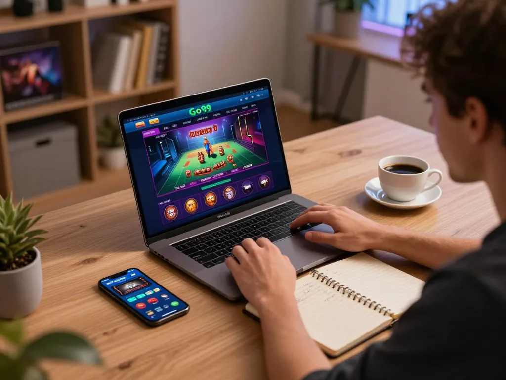 Join the excitement at Go99, where players strategically place bets in an engaging online gaming setup.