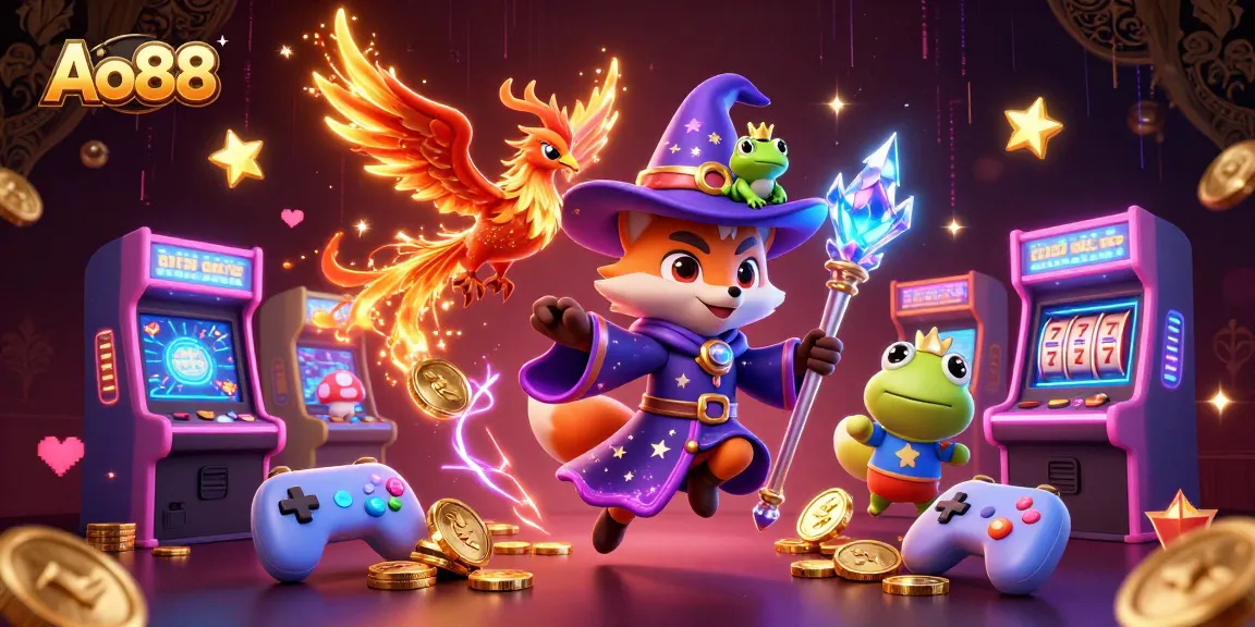 Engage with Ao88 through thrilling jackpot slots featuring vibrant 3D elements.