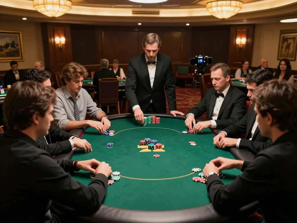 Engaged players at a high-stakes poker table showcasing dynamic gameplay with rr88 atmosphere.