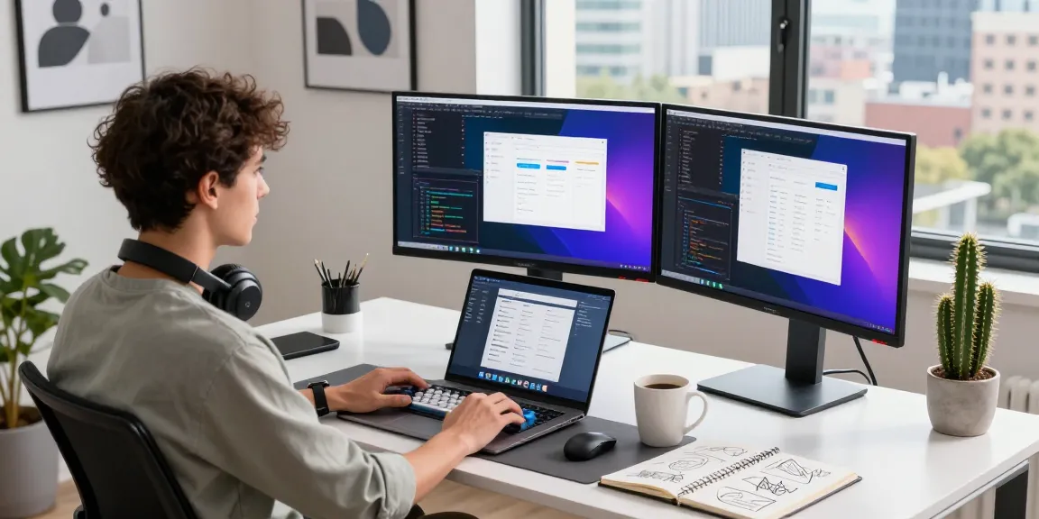 Developer workspace showcasing coding activity at teiegramin.com, highlighting modern technology and collaboration.