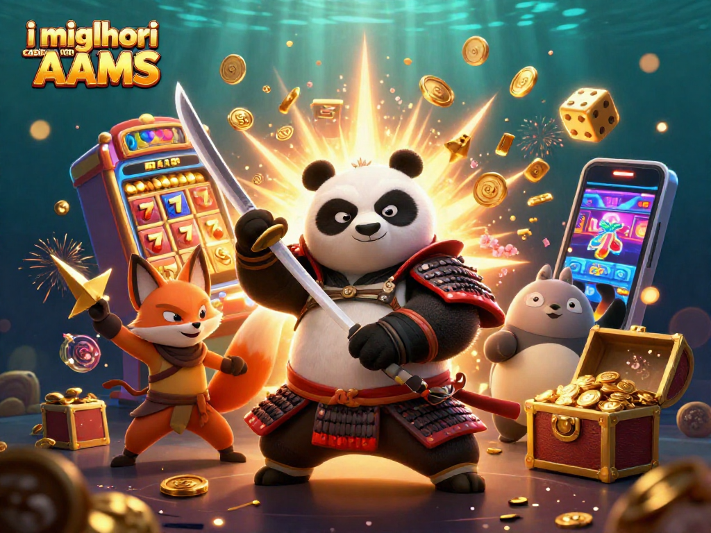 Scopri i migliori casino non AAMS con un panda samurai e un ninja volpe in un'atmosfera di gioco avvincente.