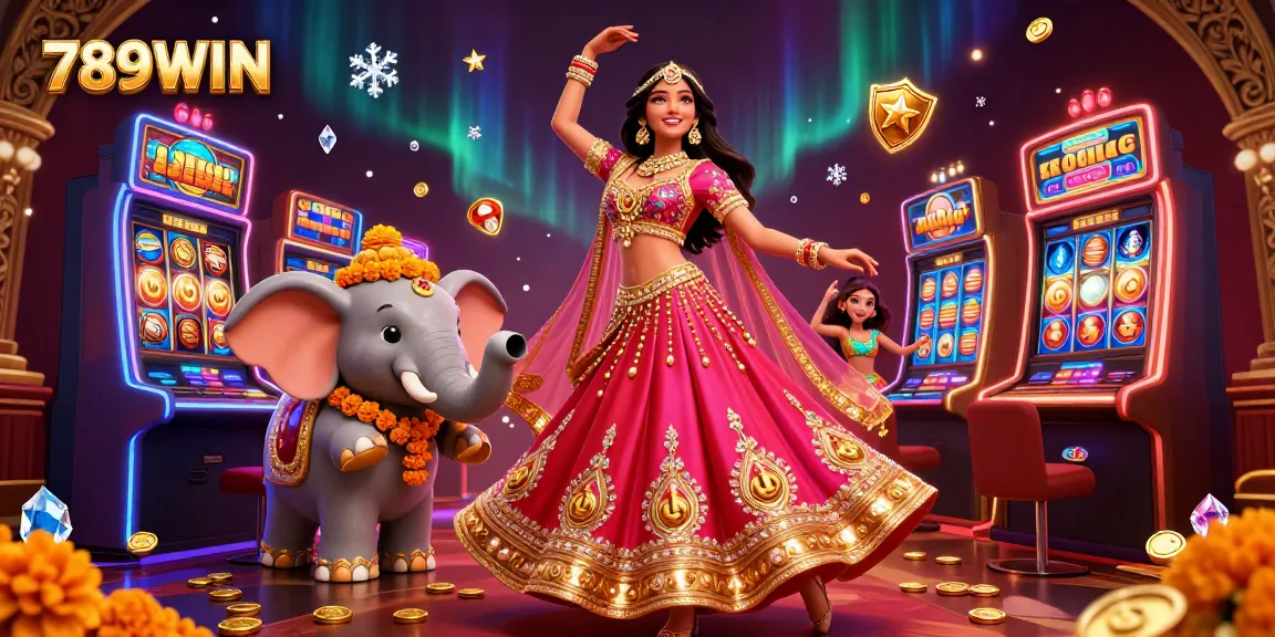 Engage with thrilling casino gameplay at 789WIN, featuring vibrant 3D elements and colorful slot machines.