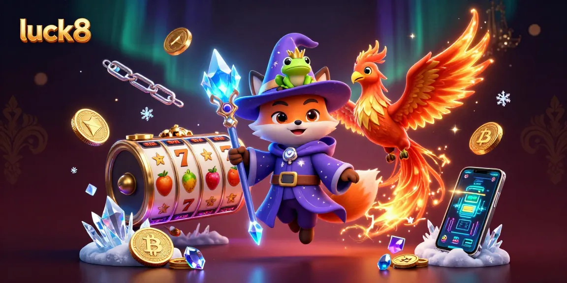 Experience exciting gameplay at luck8 with cartoon characters in a rich casino scene.