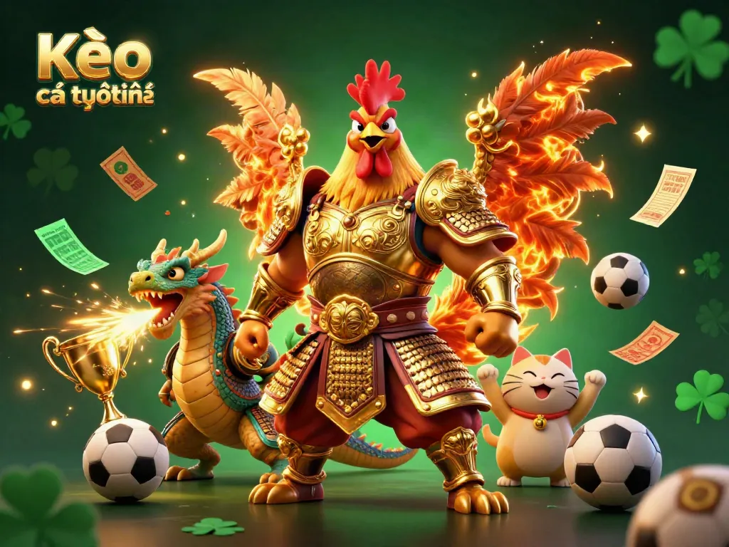 Bet on Kèo nhà cái trực tuyến showcasing dynamic sports betting elements with vibrant characters.