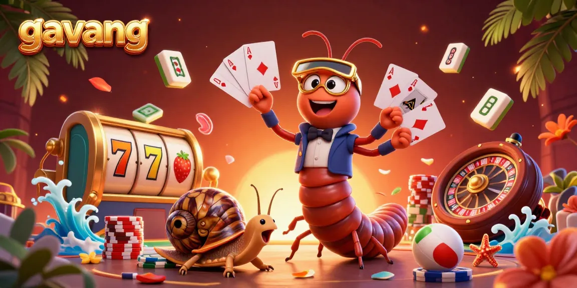 Experience the thrill of gavang with a vibrant 3D casino illustration featuring a colorful dealer and lively game elements.