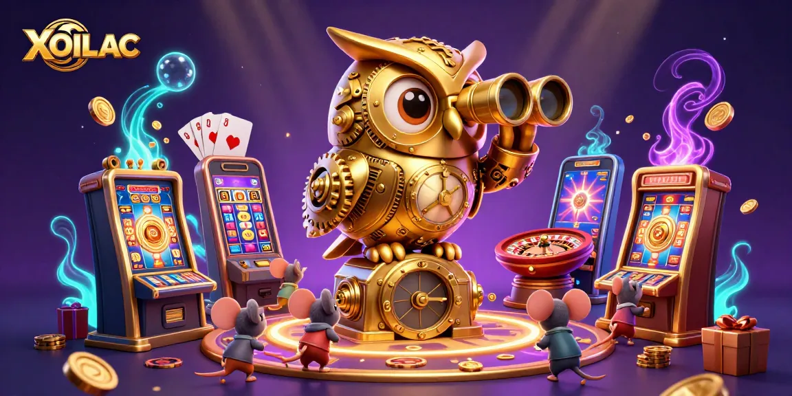 Experience the thrill of XOILAC with animated characters in a vibrant casino setting, showcasing exciting gaming elements.