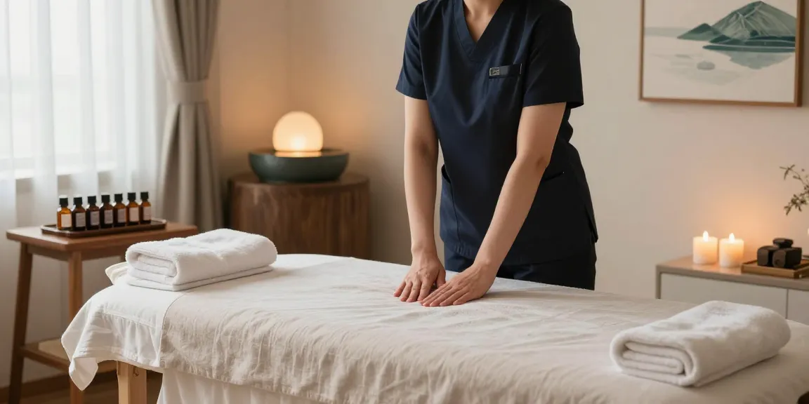 Experience serene 서울출장마사지 in a peaceful home setting with a professional therapist ready for at-home relaxation services.