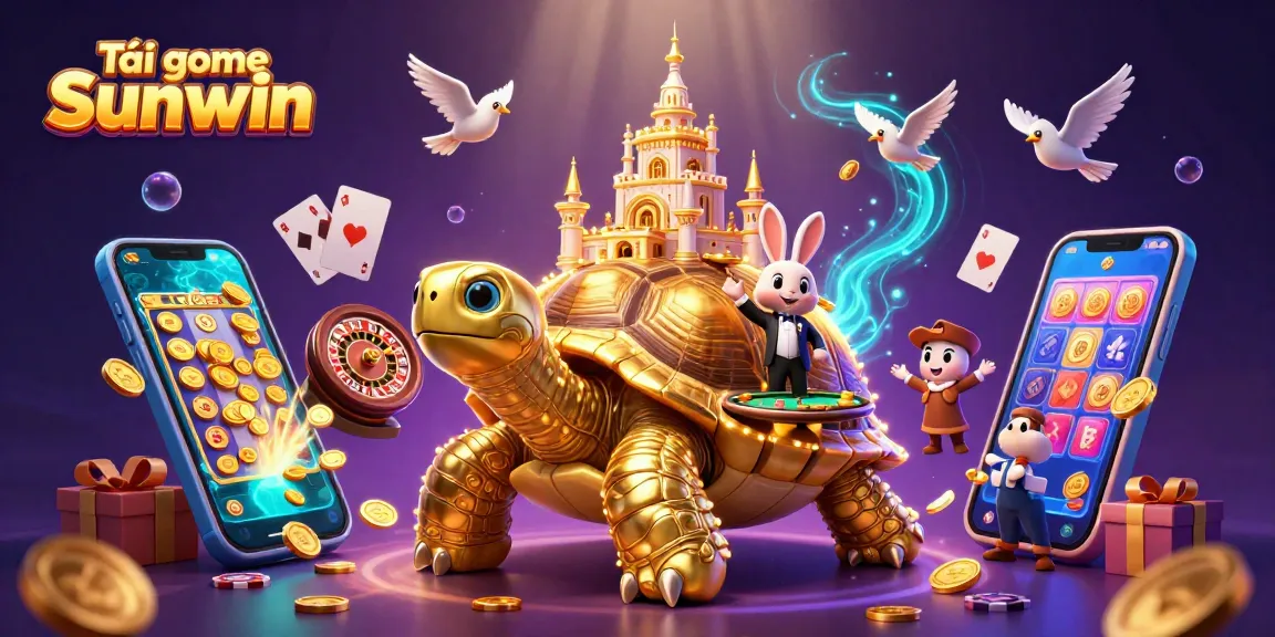 Experience thrilling gameplay with Tải game Sunwin, featuring colorful slot games and a captivating casino scene.