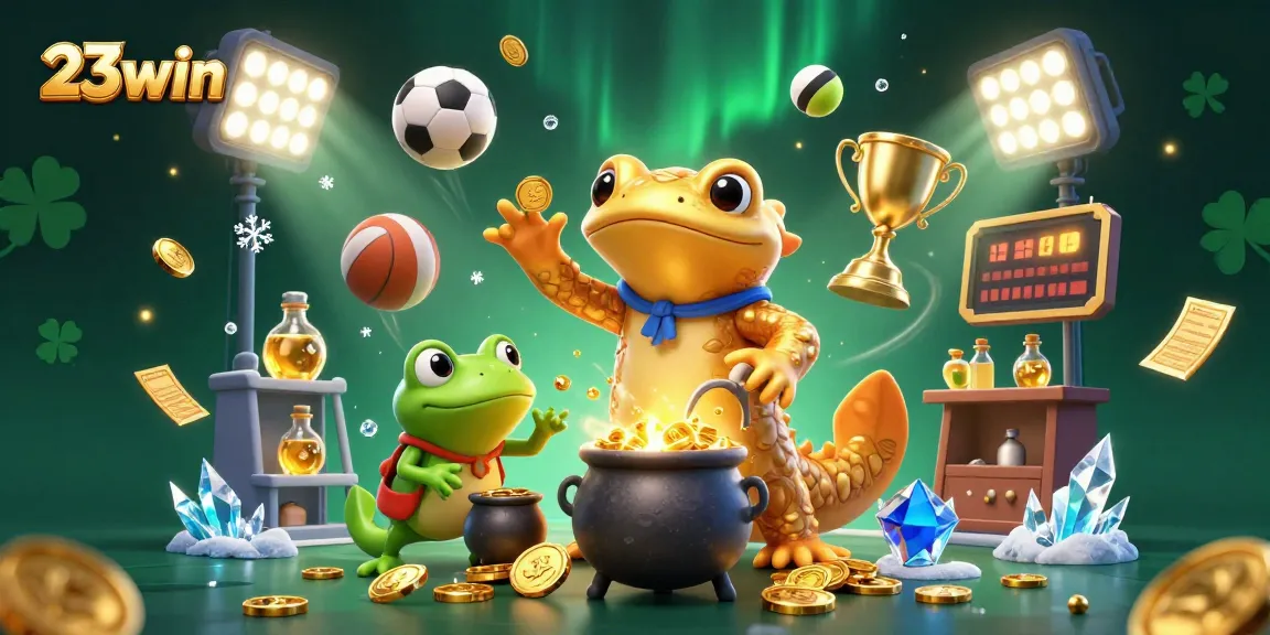Experience thrilling moments at 23win with vibrant alchemist scene transforming gold coins in a dynamic casino environment.