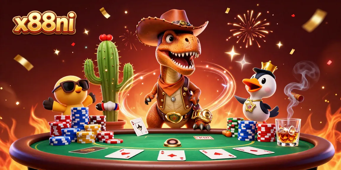 Experience the vibrant casino energy with x88ni featuring dynamic poker action and playful characters.