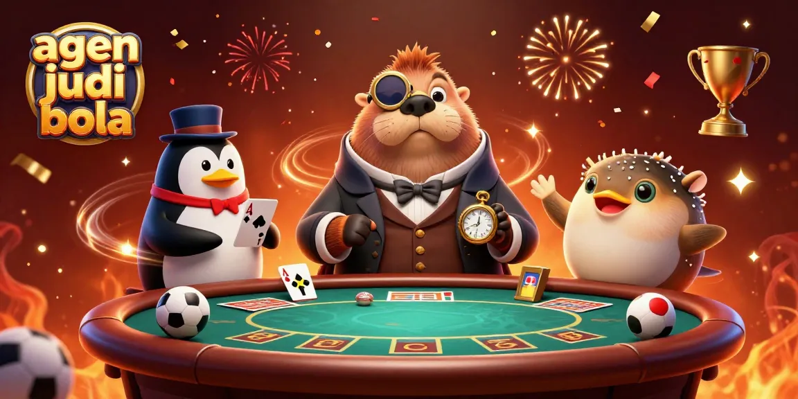 Join the excitement at agen judi bola with a captivating underwater betting scene featuring a charming walrus, penguin dealer, and bluffing pufferfish.