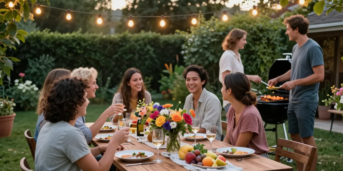 Outdoor garden party showcasing tips from entertaining blogs with vibrant decor and joyful gatherings