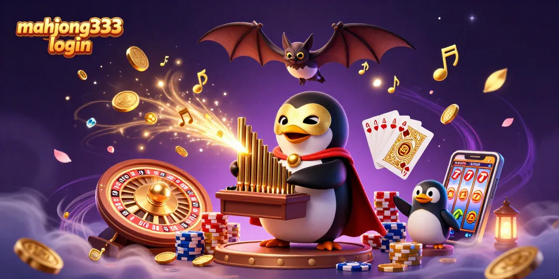 Spin the reels with mahjong333 login in a vibrant 3D casino scene filled with golden coins and exciting game elements.
