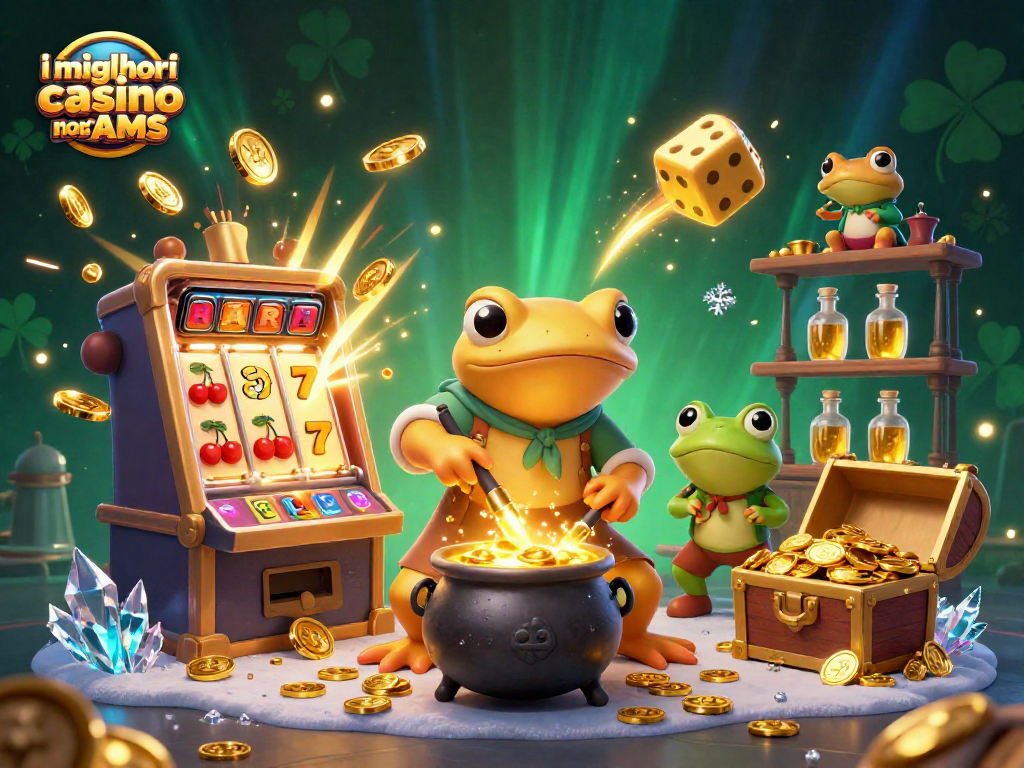 Immergiti nei migliori casino non AAMS con una magica illustrazione 3D di un alchimista dorato e una ricca varietà di giochi.