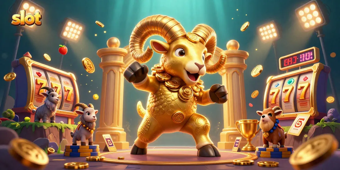 Spin winning slots with golden ram and dynamic elements in a rich 3D illustration.