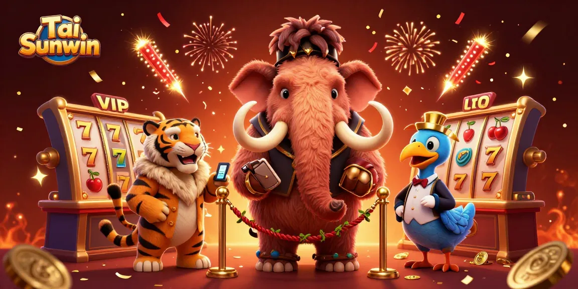 Experience the thrill of Tải Sunwin with vivid slot reels and dynamic casino characters enlivening the scene.