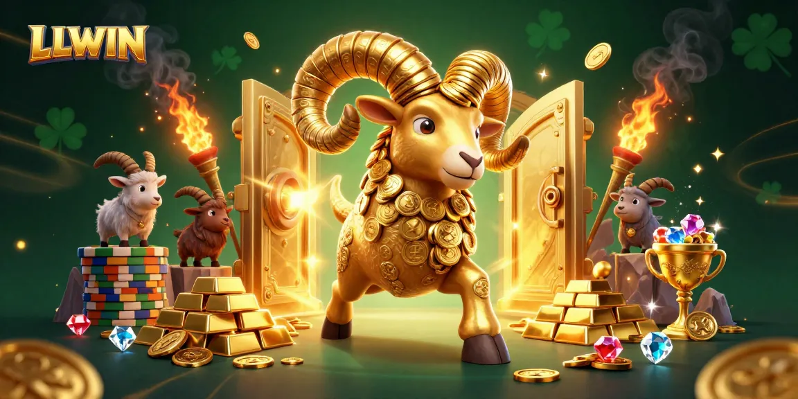 Experience thrilling wins at LLWIN with our dynamic 3D casino illustration showcasing golden treasures and exciting gaming elements.